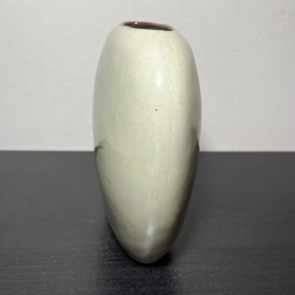 Otagiri MCM Flat‎ Vase Royal Iris Handcrafted VTG Decor Floral Botanical Japan